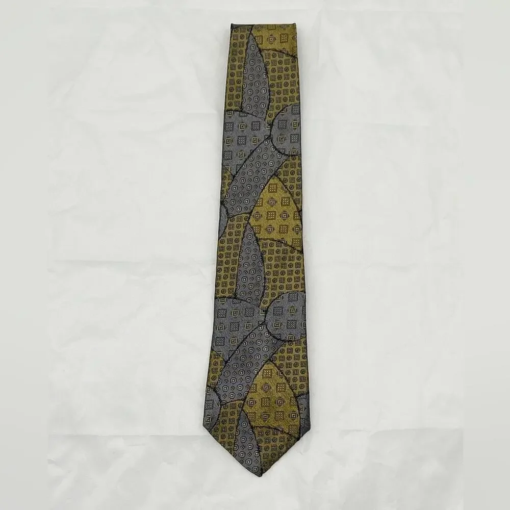 Authentic Vintage Fendi 80s Silk Tie Necktie Abstract Patchwork Print
